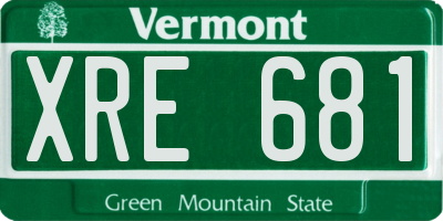 VT license plate XRE681