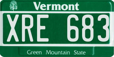 VT license plate XRE683