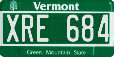 VT license plate XRE684
