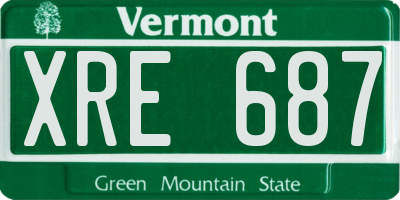 VT license plate XRE687