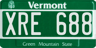 VT license plate XRE688