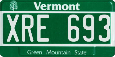 VT license plate XRE693