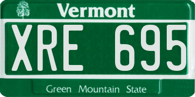 VT license plate XRE695