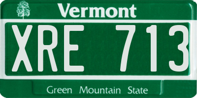 VT license plate XRE713
