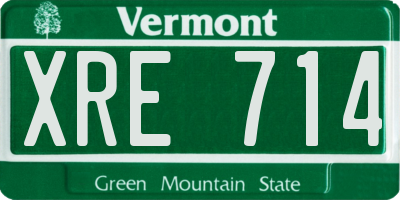 VT license plate XRE714