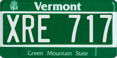 VT license plate XRE717