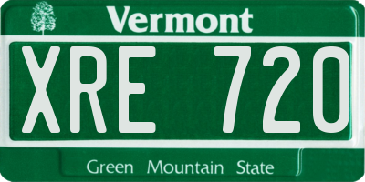 VT license plate XRE720
