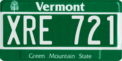 VT license plate XRE721