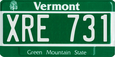 VT license plate XRE731