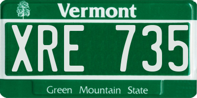 VT license plate XRE735