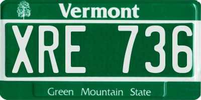 VT license plate XRE736