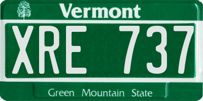 VT license plate XRE737
