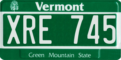 VT license plate XRE745