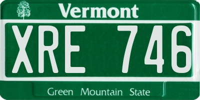 VT license plate XRE746