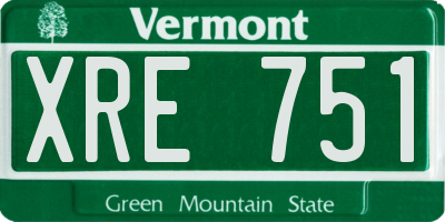 VT license plate XRE751