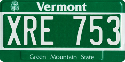 VT license plate XRE753