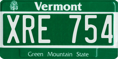 VT license plate XRE754