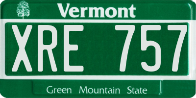 VT license plate XRE757