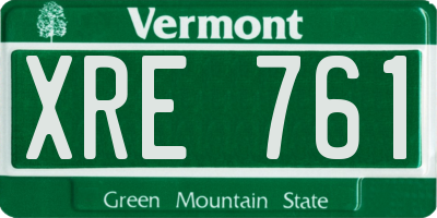 VT license plate XRE761
