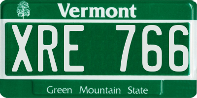 VT license plate XRE766