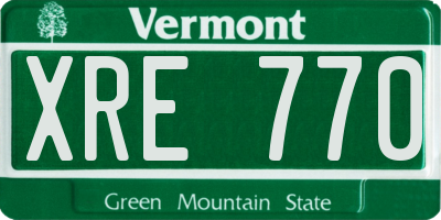 VT license plate XRE770