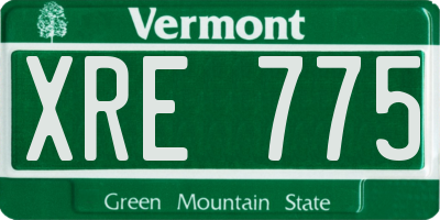 VT license plate XRE775