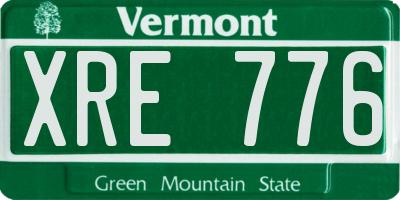 VT license plate XRE776