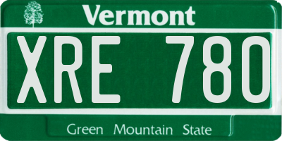 VT license plate XRE780