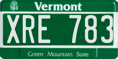 VT license plate XRE783