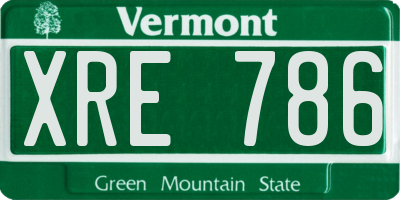VT license plate XRE786
