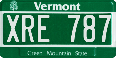 VT license plate XRE787