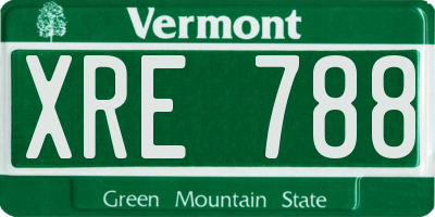 VT license plate XRE788