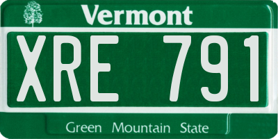 VT license plate XRE791