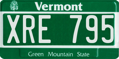 VT license plate XRE795