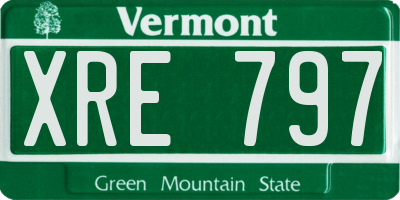 VT license plate XRE797