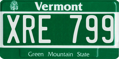 VT license plate XRE799
