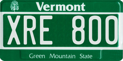 VT license plate XRE800