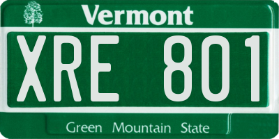 VT license plate XRE801