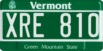VT license plate XRE810