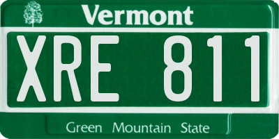 VT license plate XRE811