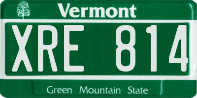VT license plate XRE814