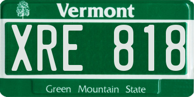 VT license plate XRE818