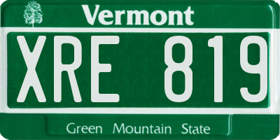 VT license plate XRE819