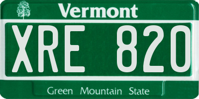 VT license plate XRE820