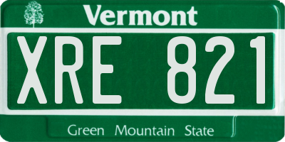 VT license plate XRE821