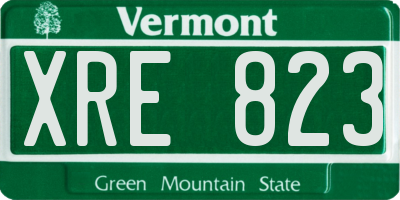 VT license plate XRE823