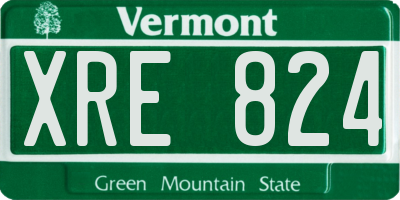 VT license plate XRE824