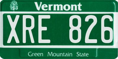 VT license plate XRE826