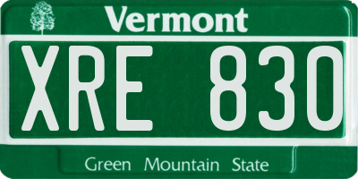 VT license plate XRE830