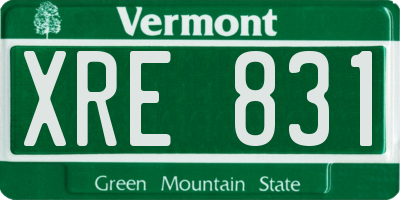 VT license plate XRE831